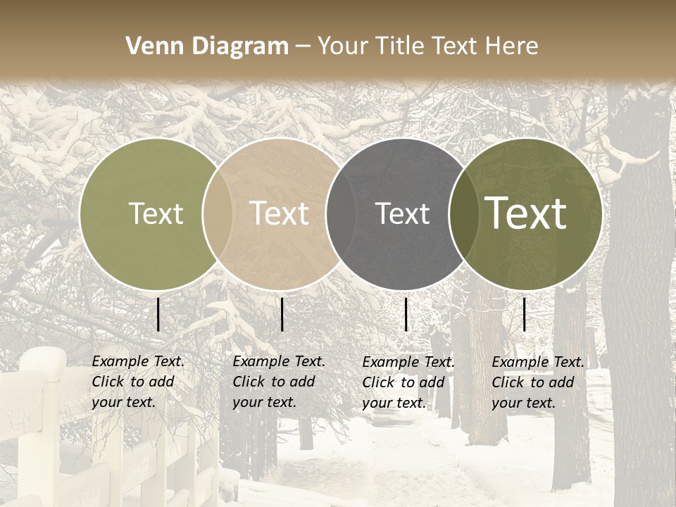 A Snowy Path With Trees And A Fence PowerPoint Template