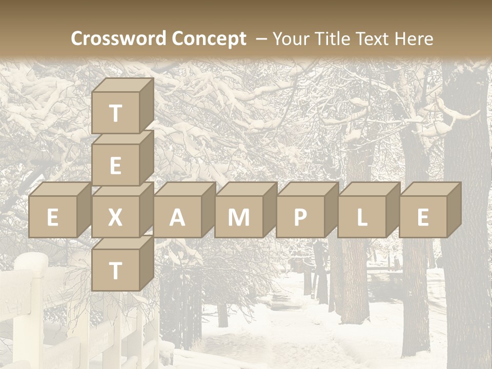 A Snowy Path With Trees And A Fence PowerPoint Template