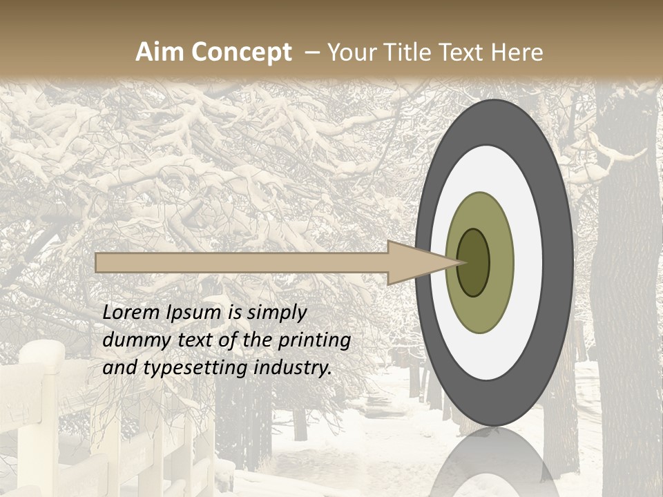 A Snowy Path With Trees And A Fence PowerPoint Template