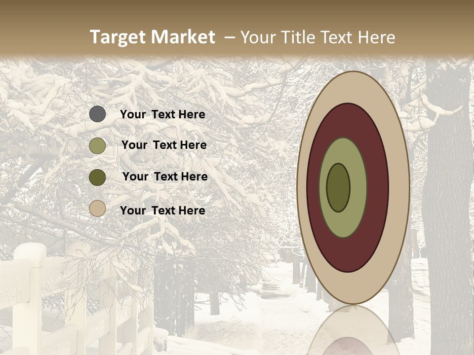 A Snowy Path With Trees And A Fence PowerPoint Template