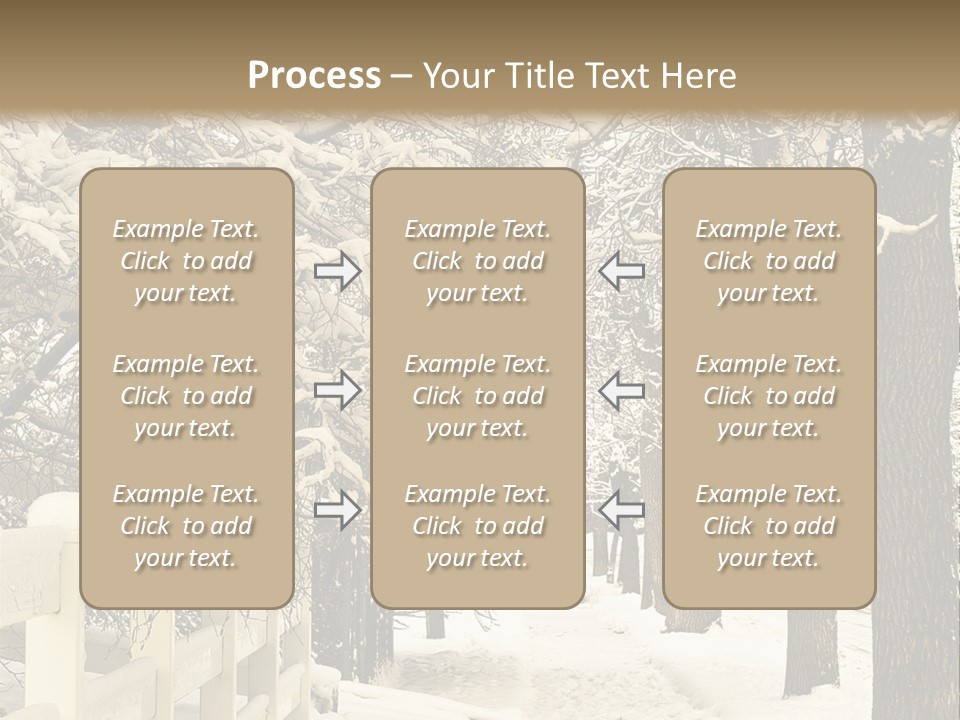 A Snowy Path With Trees And A Fence PowerPoint Template