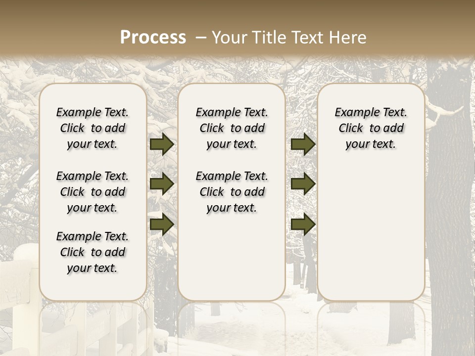 A Snowy Path With Trees And A Fence PowerPoint Template