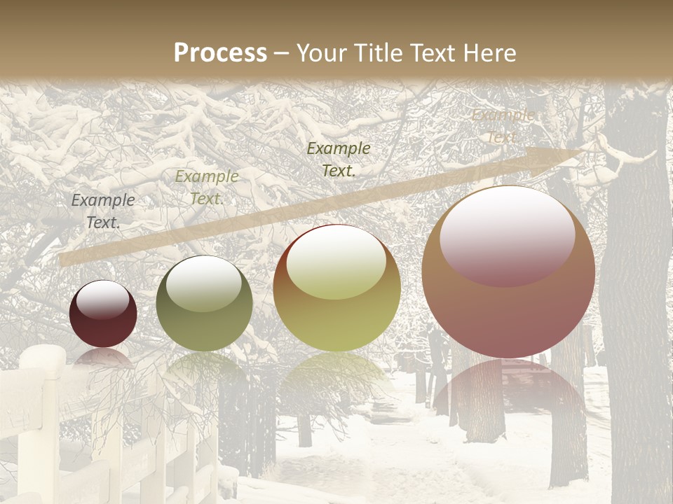 A Snowy Path With Trees And A Fence PowerPoint Template
