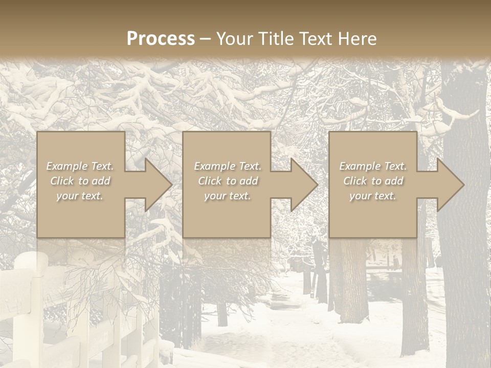 A Snowy Path With Trees And A Fence PowerPoint Template