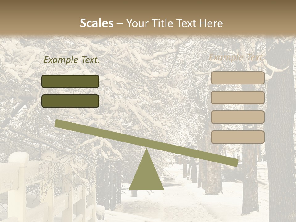 A Snowy Path With Trees And A Fence PowerPoint Template