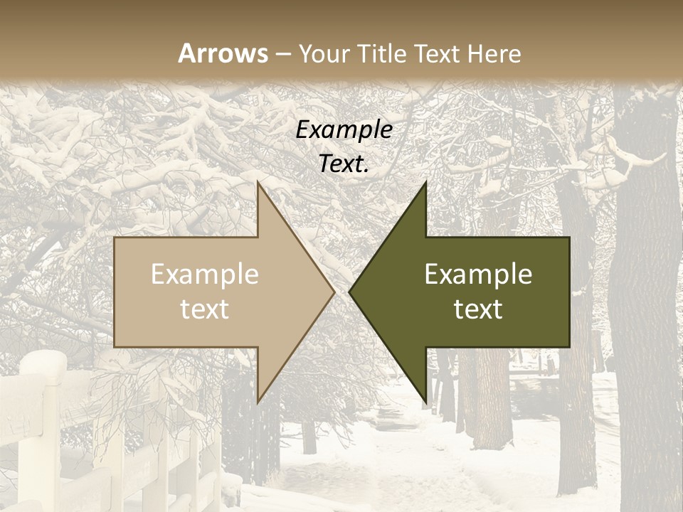 A Snowy Path With Trees And A Fence PowerPoint Template