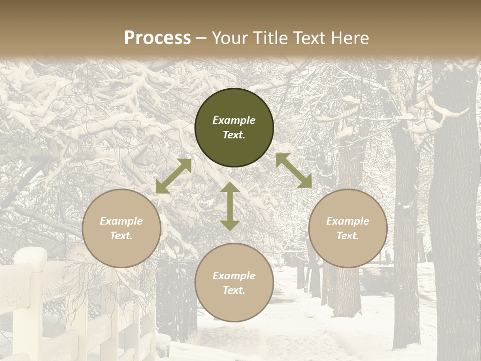 A Snowy Path With Trees And A Fence PowerPoint Template