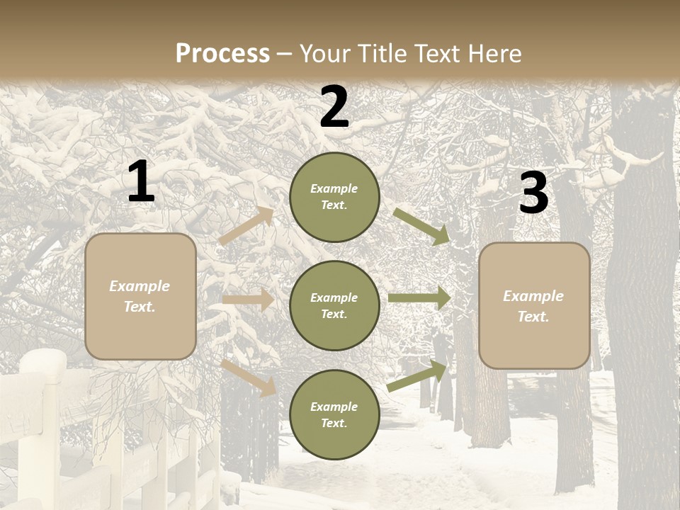 A Snowy Path With Trees And A Fence PowerPoint Template