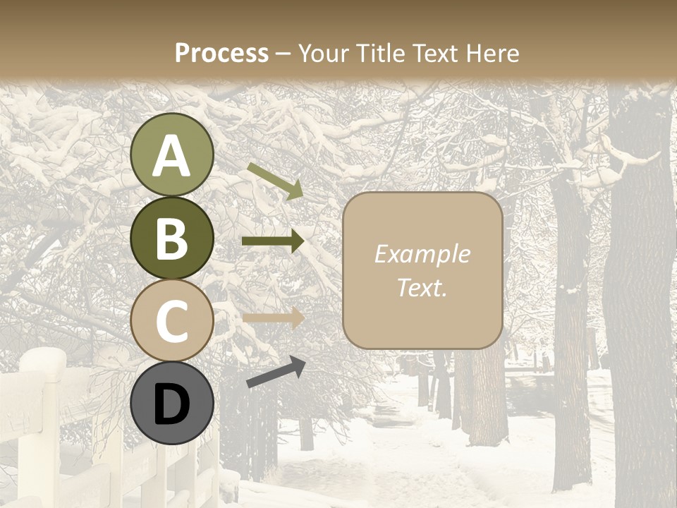 A Snowy Path With Trees And A Fence PowerPoint Template