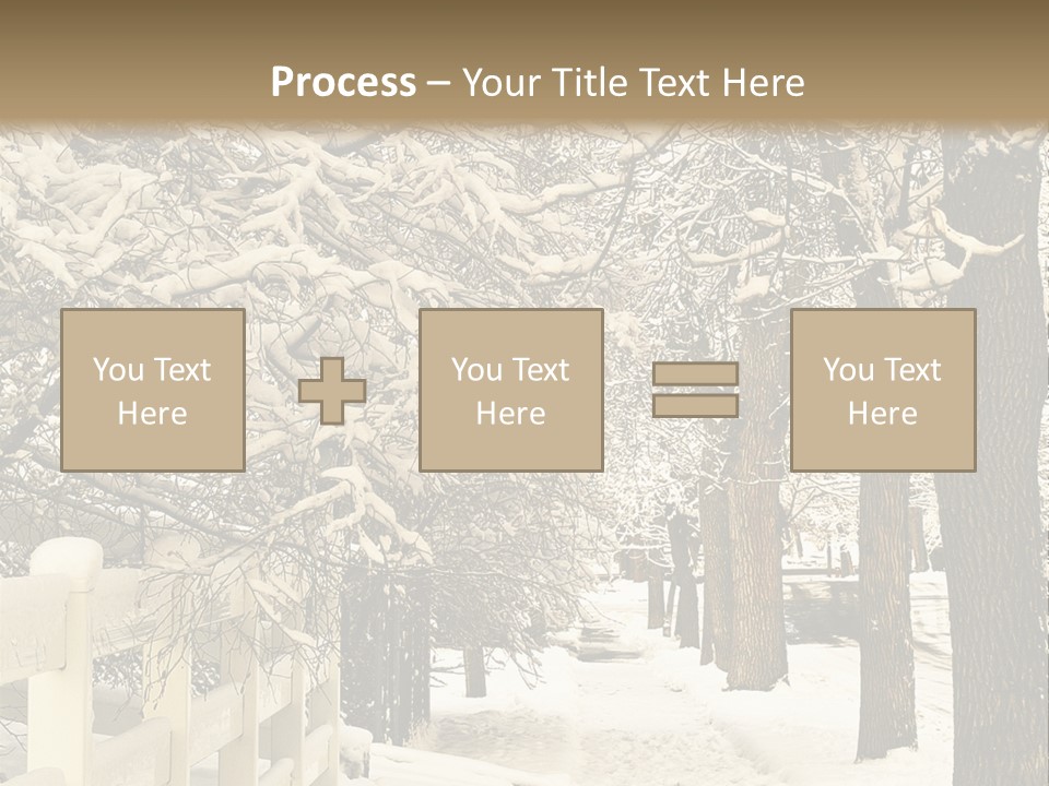 A Snowy Path With Trees And A Fence PowerPoint Template