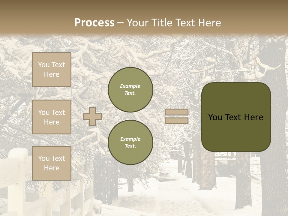 A Snowy Path With Trees And A Fence PowerPoint Template