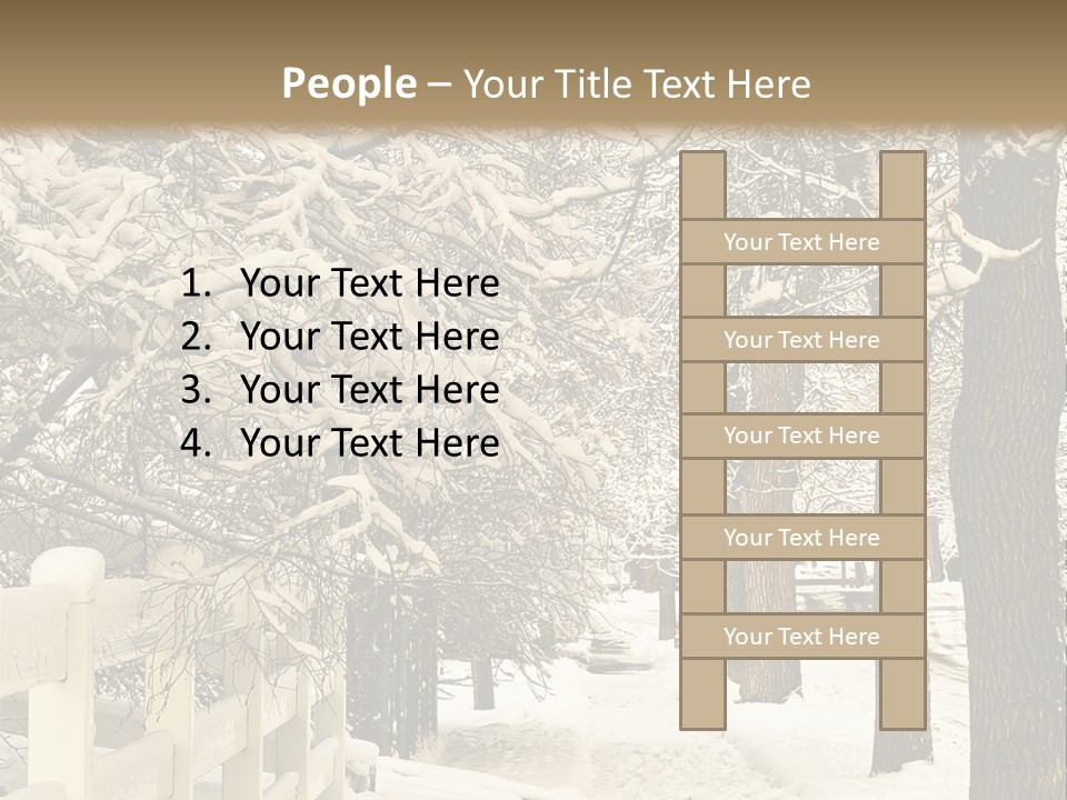 A Snowy Path With Trees And A Fence PowerPoint Template