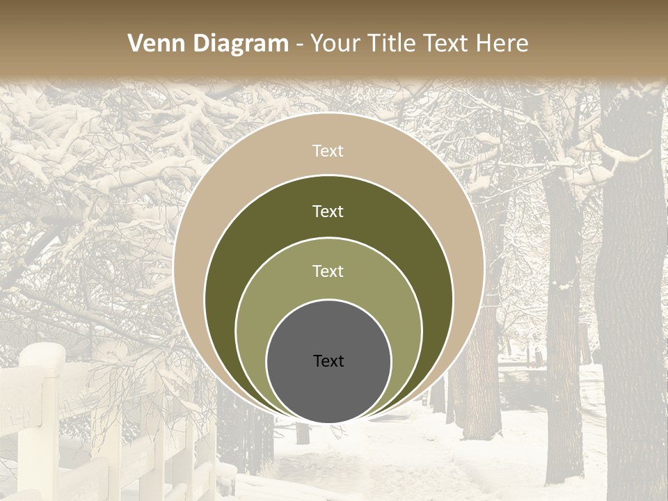 A Snowy Path With Trees And A Fence PowerPoint Template