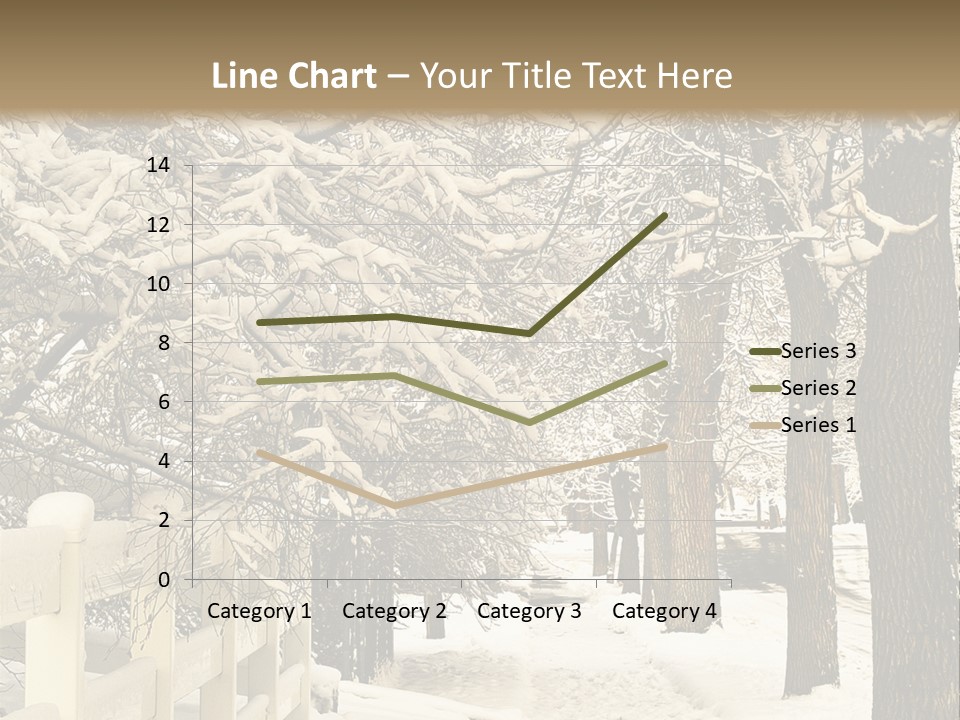A Snowy Path With Trees And A Fence PowerPoint Template