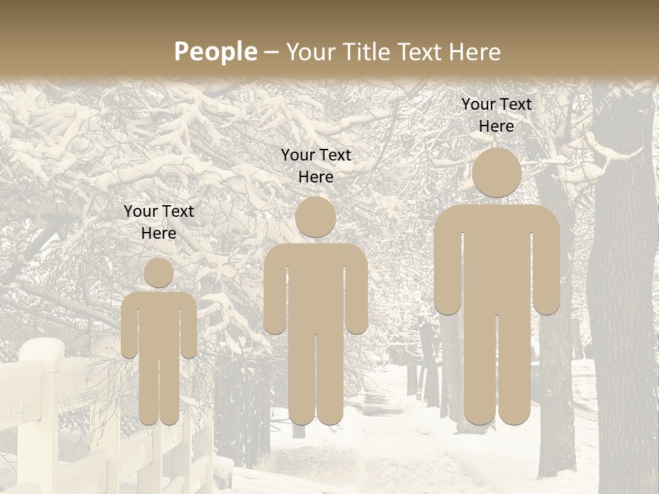 A Snowy Path With Trees And A Fence PowerPoint Template