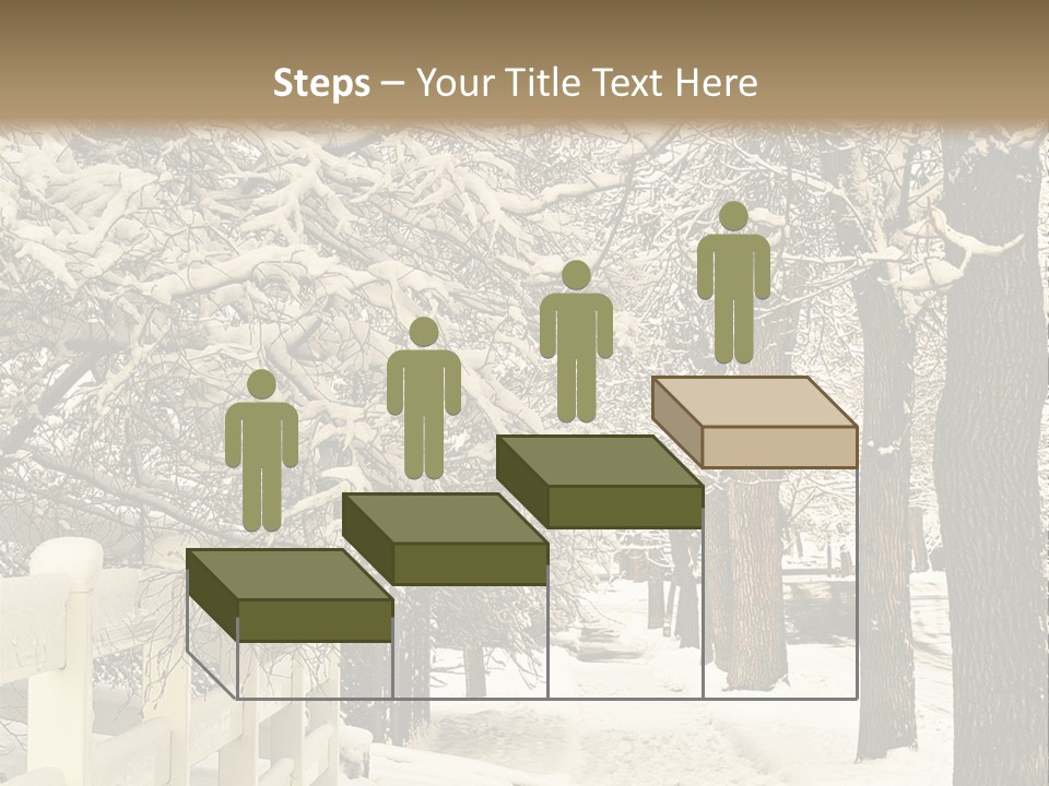 A Snowy Path With Trees And A Fence PowerPoint Template