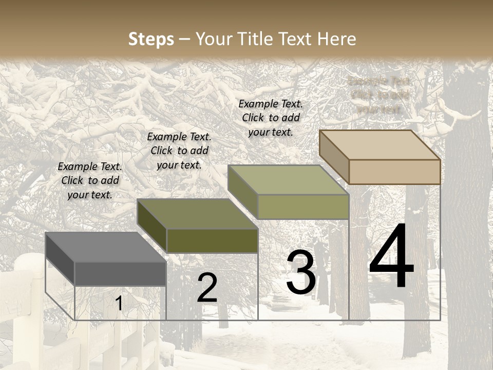 A Snowy Path With Trees And A Fence PowerPoint Template