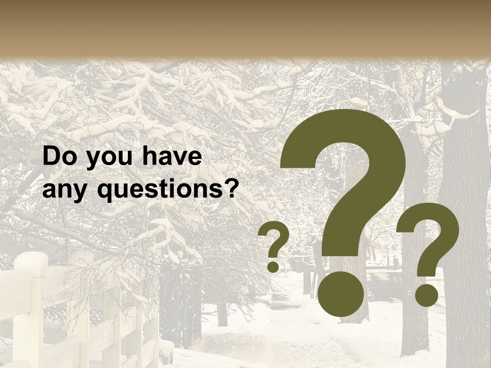 A Snowy Path With Trees And A Fence PowerPoint Template