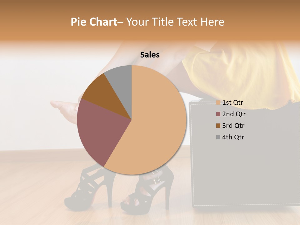 A Woman Sitting On Top Of A Black Suitcase PowerPoint Template