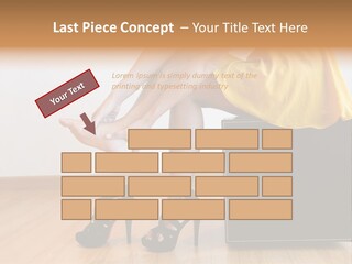 A Woman Sitting On Top Of A Black Suitcase PowerPoint Template