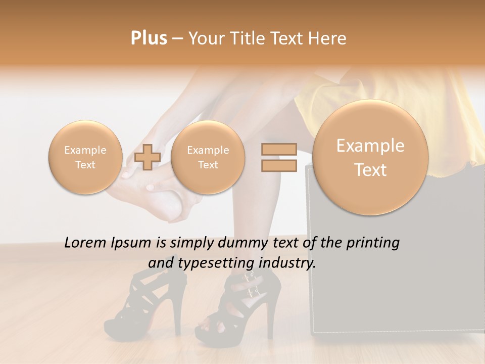 A Woman Sitting On Top Of A Black Suitcase PowerPoint Template