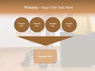 A Woman Sitting On Top Of A Black Suitcase PowerPoint Template