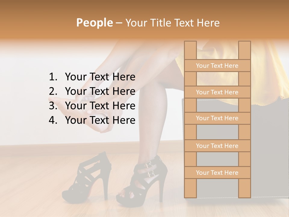 A Woman Sitting On Top Of A Black Suitcase PowerPoint Template