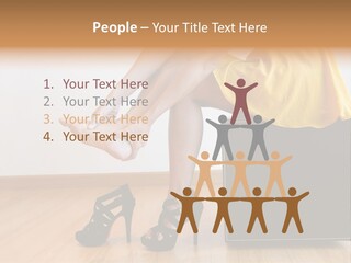 A Woman Sitting On Top Of A Black Suitcase PowerPoint Template