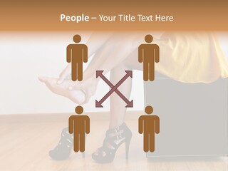 A Woman Sitting On Top Of A Black Suitcase PowerPoint Template
