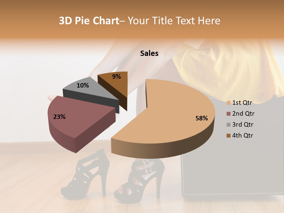 A Woman Sitting On Top Of A Black Suitcase PowerPoint Template