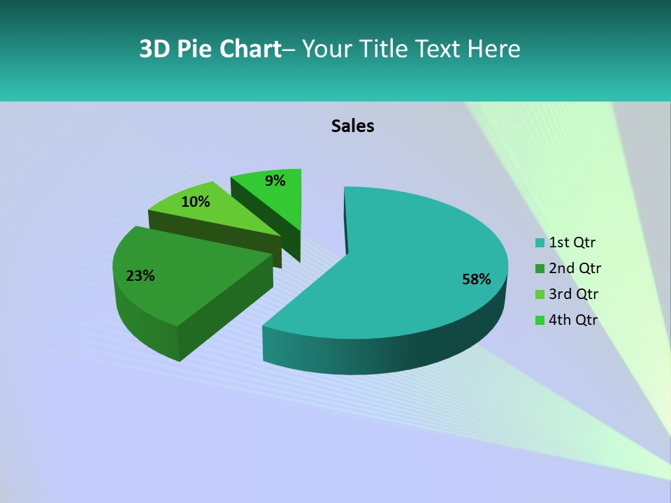 A Blue And Green Abstract Background With Lines PowerPoint Template