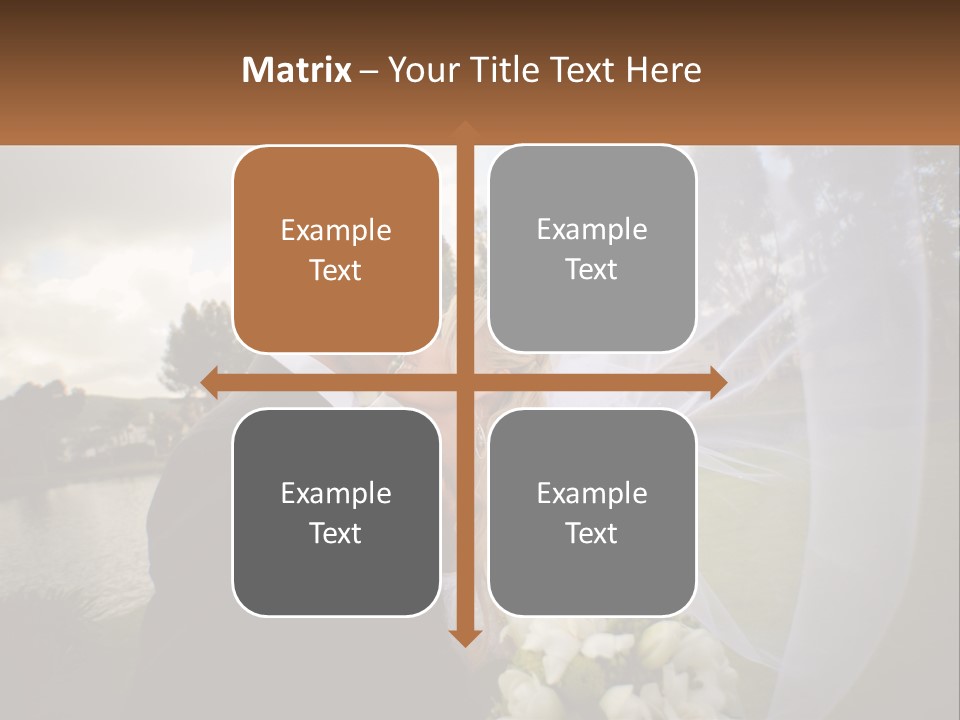 A Bride And Groom Kissing In Front Of A Lake PowerPoint Template