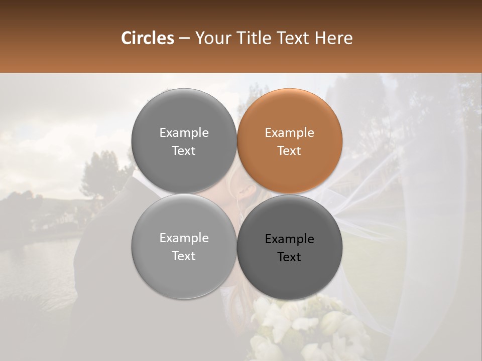 A Bride And Groom Kissing In Front Of A Lake PowerPoint Template