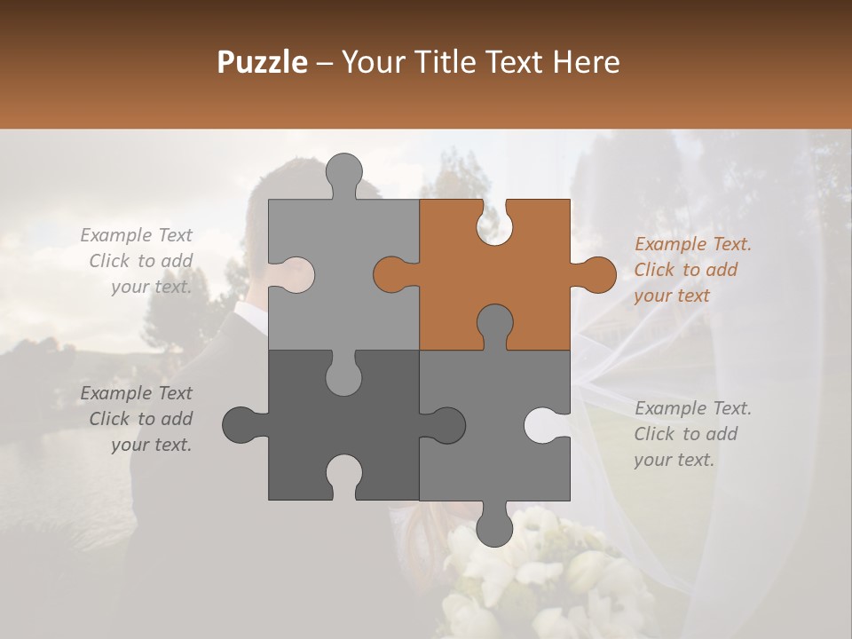 A Bride And Groom Kissing In Front Of A Lake PowerPoint Template