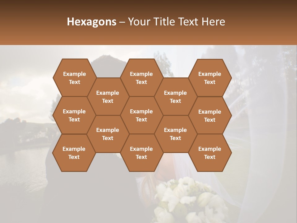 A Bride And Groom Kissing In Front Of A Lake PowerPoint Template