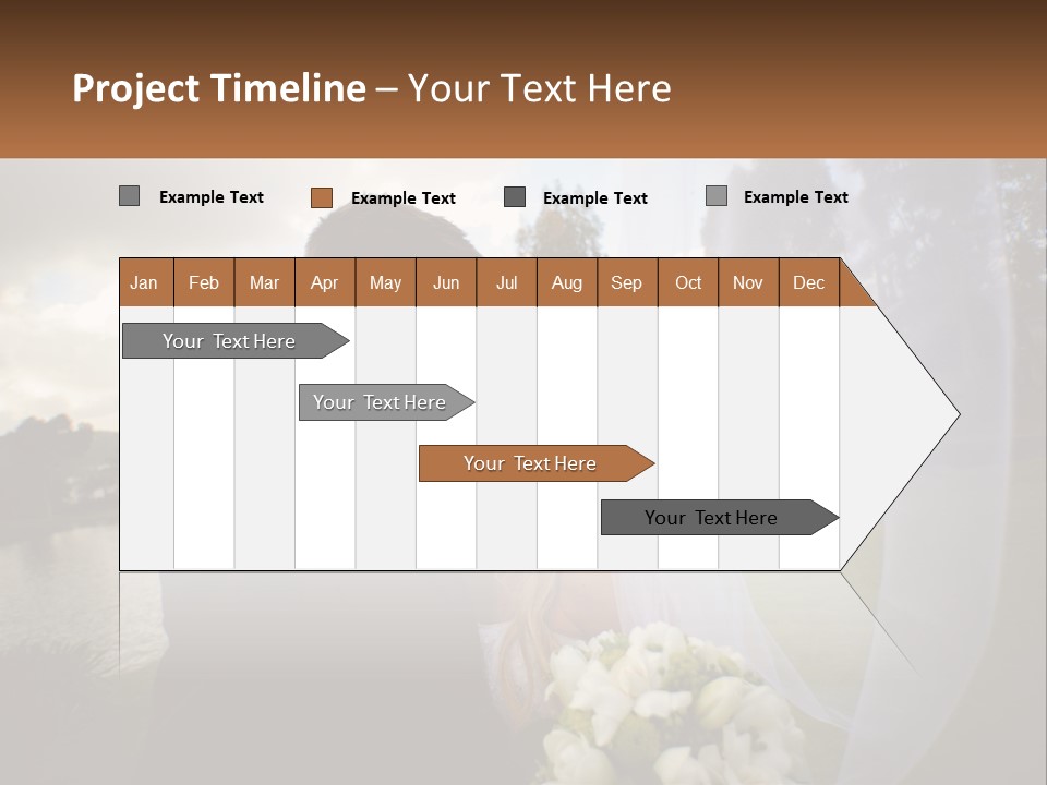 A Bride And Groom Kissing In Front Of A Lake PowerPoint Template