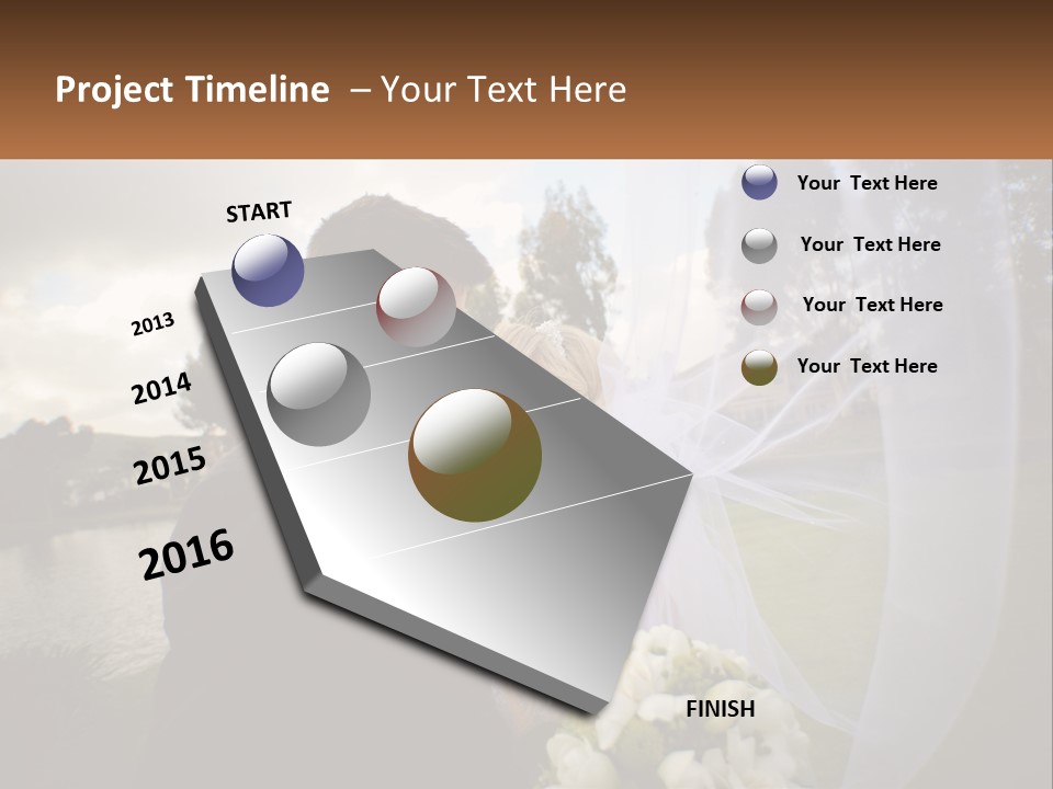 A Bride And Groom Kissing In Front Of A Lake PowerPoint Template