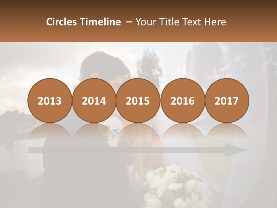 A Bride And Groom Kissing In Front Of A Lake PowerPoint Template