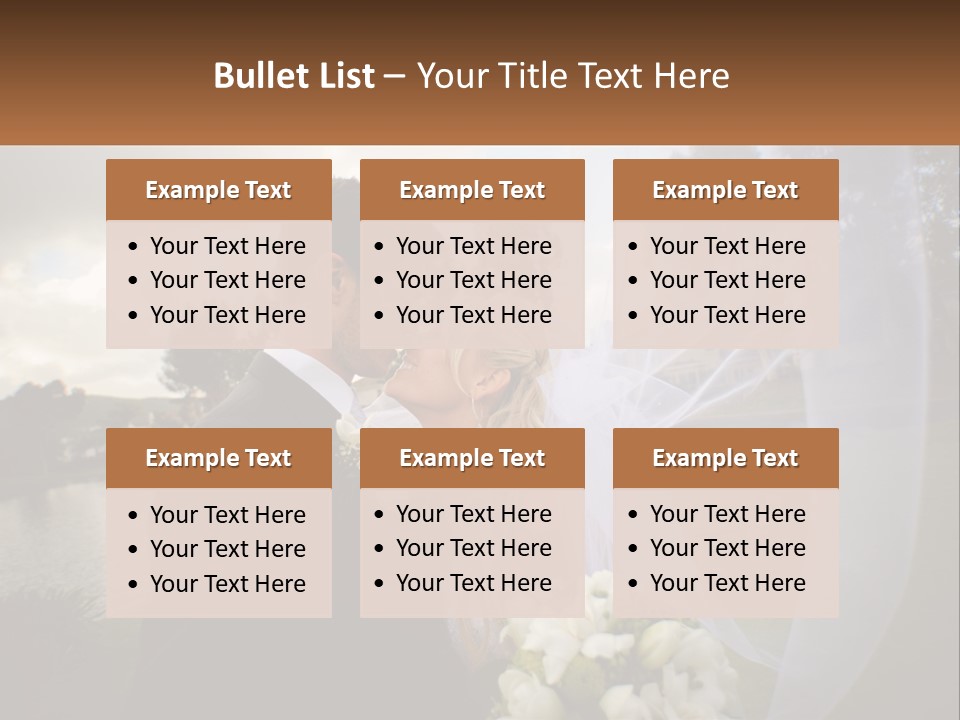 A Bride And Groom Kissing In Front Of A Lake PowerPoint Template