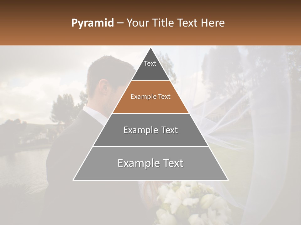 A Bride And Groom Kissing In Front Of A Lake PowerPoint Template