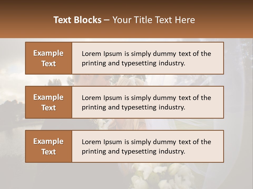 A Bride And Groom Kissing In Front Of A Lake PowerPoint Template