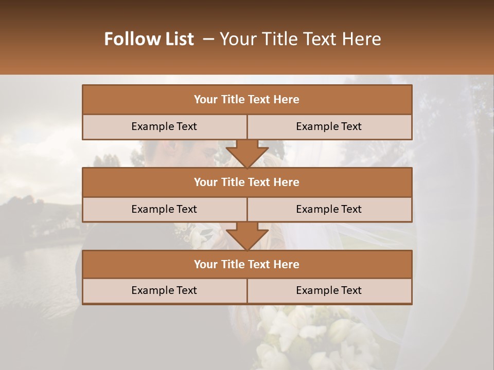 A Bride And Groom Kissing In Front Of A Lake PowerPoint Template