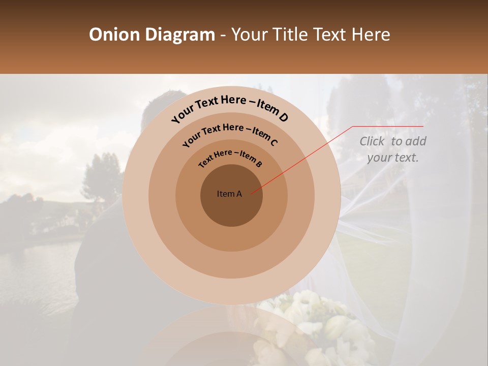 A Bride And Groom Kissing In Front Of A Lake PowerPoint Template