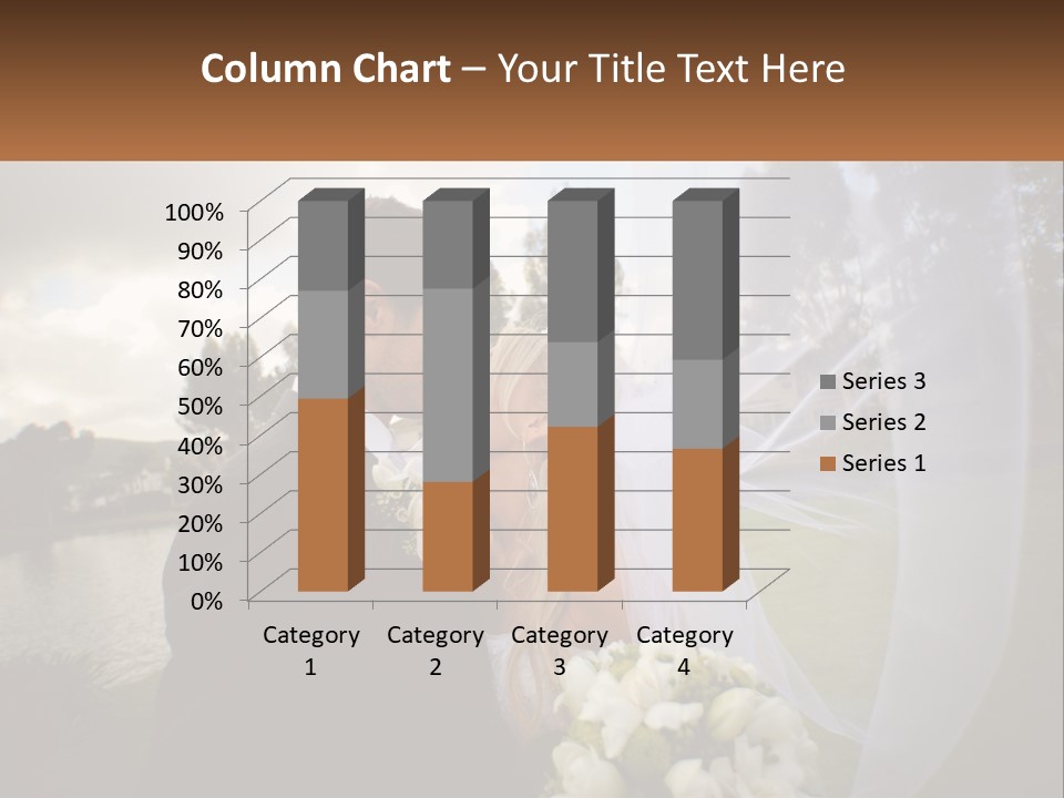 A Bride And Groom Kissing In Front Of A Lake PowerPoint Template