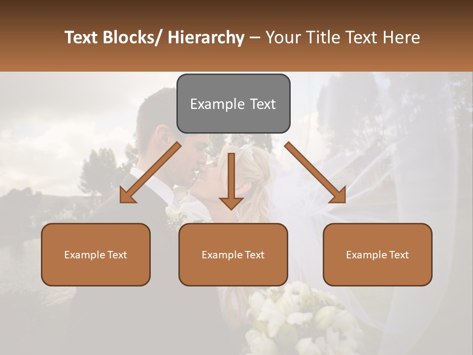 A Bride And Groom Kissing In Front Of A Lake PowerPoint Template