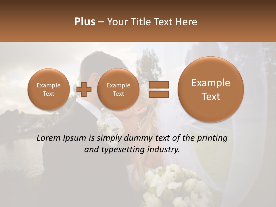 A Bride And Groom Kissing In Front Of A Lake PowerPoint Template