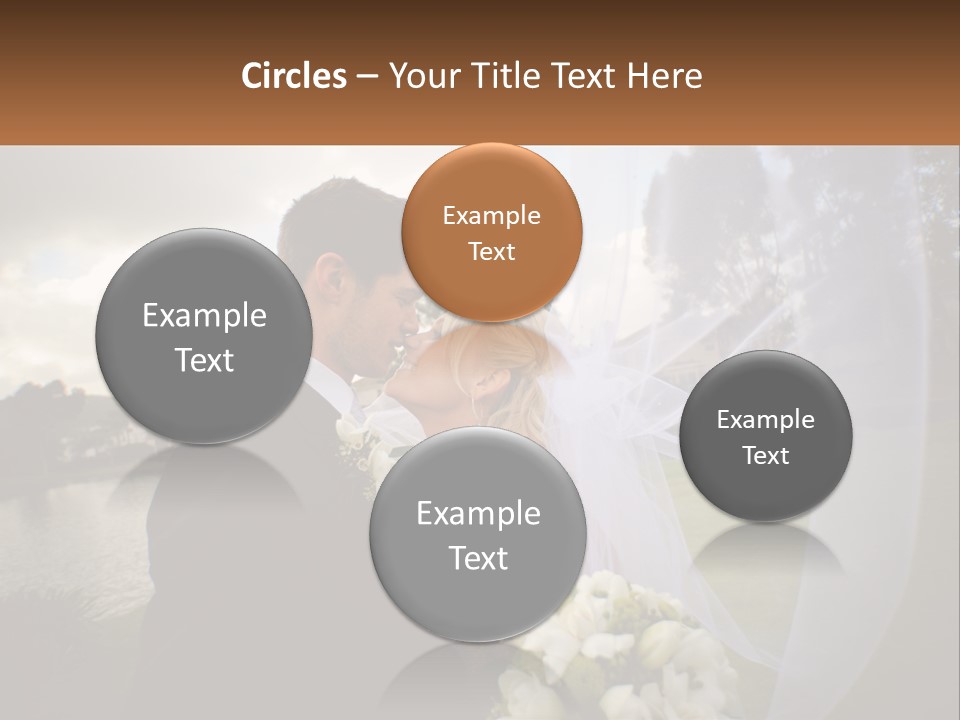 A Bride And Groom Kissing In Front Of A Lake PowerPoint Template