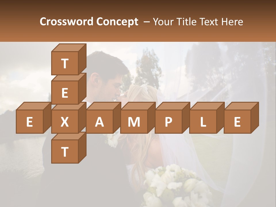 A Bride And Groom Kissing In Front Of A Lake PowerPoint Template