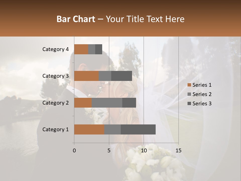 A Bride And Groom Kissing In Front Of A Lake PowerPoint Template