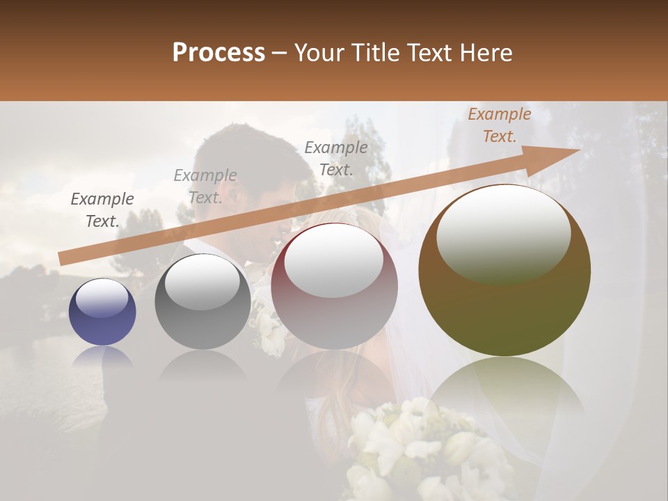 A Bride And Groom Kissing In Front Of A Lake PowerPoint Template